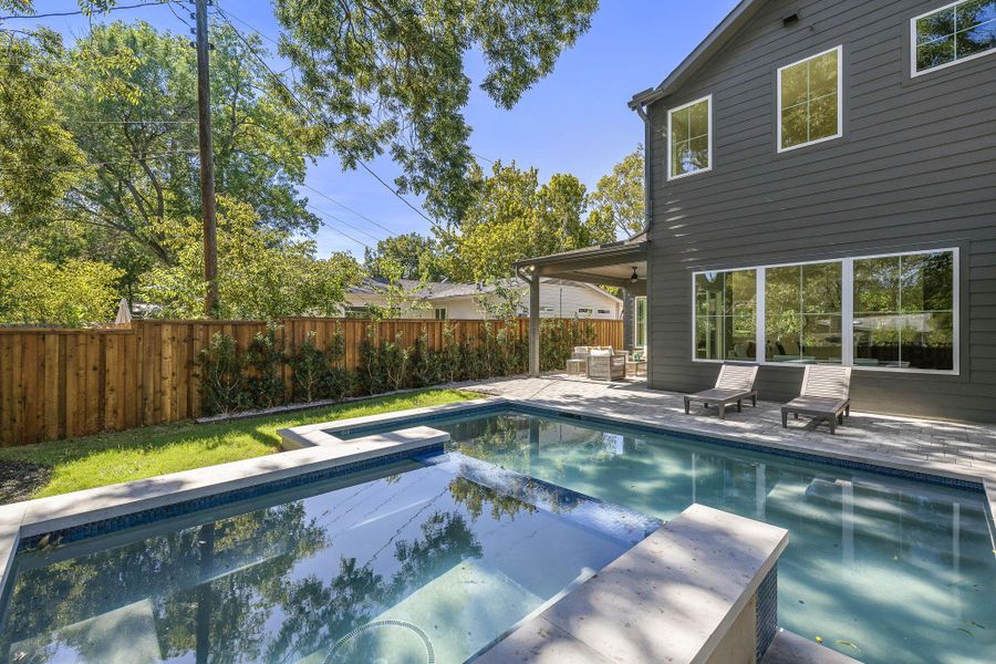 Exterior details and patio area of a home in , Austin (Image 2). Exterior details and patio area of a home in , Austin (Image 2).