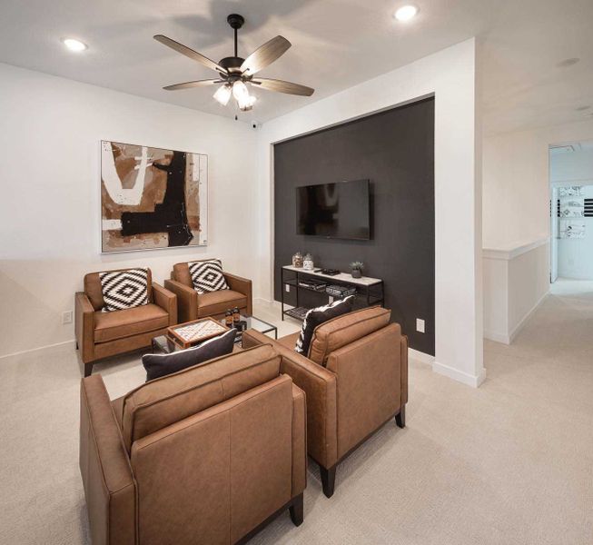Representative furnished interior of a home built from the Chester Plan by Highland Homes in Bridgeland Central: The Cottages, Cypress (Image 24).