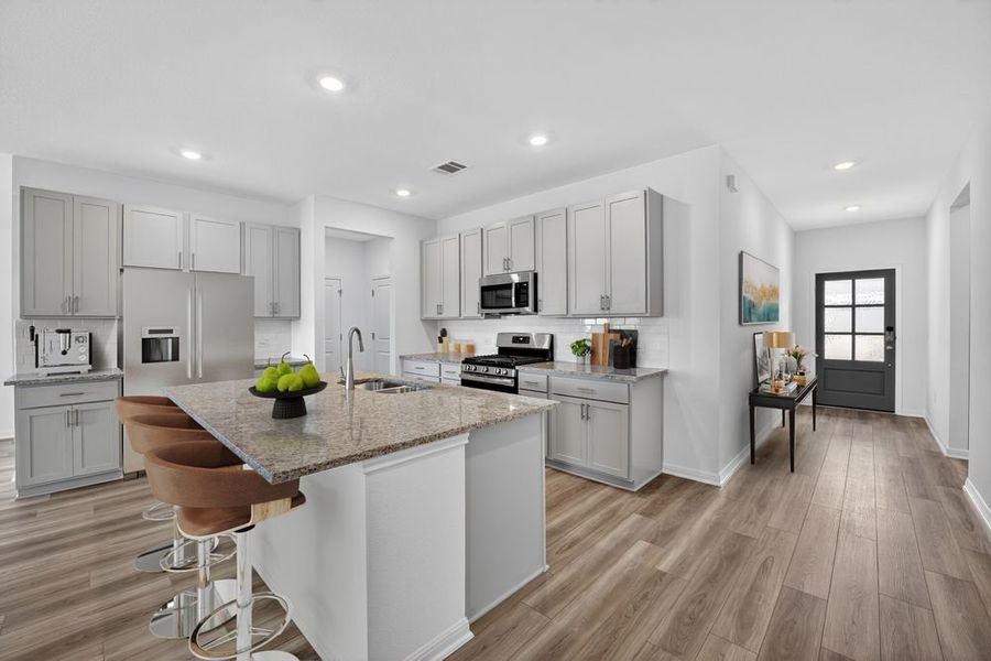 Representative furnished interior of a home built from the Bluejay by Taylor Morrison in Longview, Del Valle (Image 6). Representative furnished interior of a home built from the Bluejay by Taylor Morrison in Longview, Del Valle (Image 6).