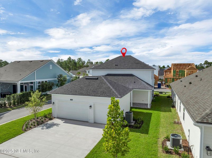 Front exterior of a new home in Seabrook Village at Seabrook, Nocatee, FL, highlighting curb appeal (Image 21). Front exterior of a new home in Seabrook Village at Seabrook, Nocatee, FL, highlighting curb appeal (Image 21).