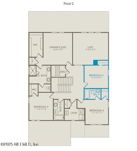 2D floor plan layout of this home in The Preserve at Bannon Lakes, St. Augustine, FL (Image 3).