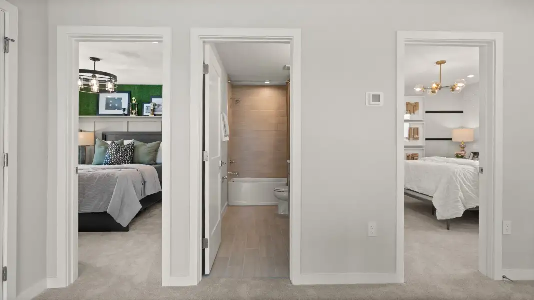 Second floor - two bedrooms and shared bath in this New Construction Home in Winter Haven by DRB Homes in Willowbrook North Second floor - two bedrooms and shared bath in this New Construction Home in Winter Haven by DRB Homes in Willowbrook North