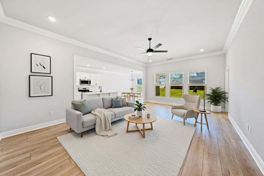 Front exterior of a new home in Young Oaks, Crestview, FL, highlighting curb appeal (Image 14).