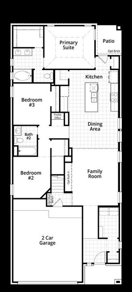2D floor plan layout of this home in Heritage Ranch: 40ft. lots, Sherman, TX (Image 3). 2D floor plan layout of this home in Heritage Ranch: 40ft. lots, Sherman, TX (Image 3).