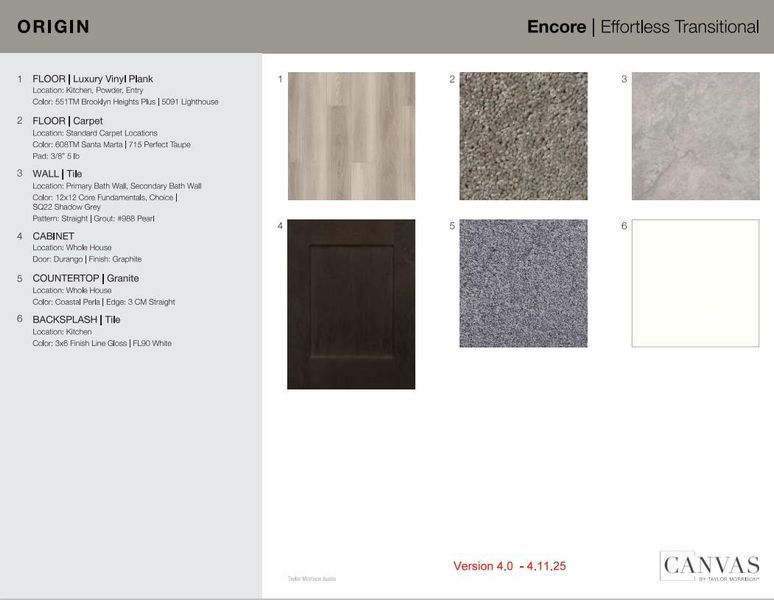 14116 Matterod Drive design selections! This home is currently under construction and selections are subject to change.