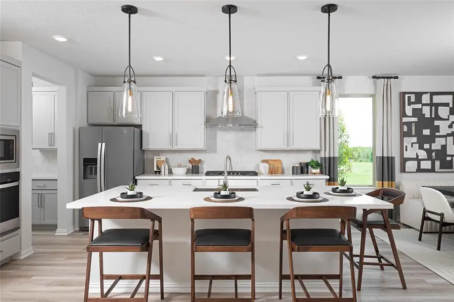 Furnished interior view inside a new home in Valencia On The Lake, Little Elm (Image 8).