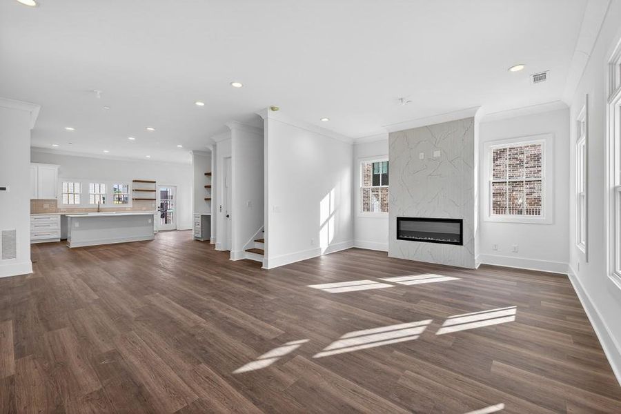 Spacious, unfurnished interior of a new home in Skyview On Broad, Sugar Hill (Image 36). Spacious, unfurnished interior of a new home in Skyview On Broad, Sugar Hill (Image 36).