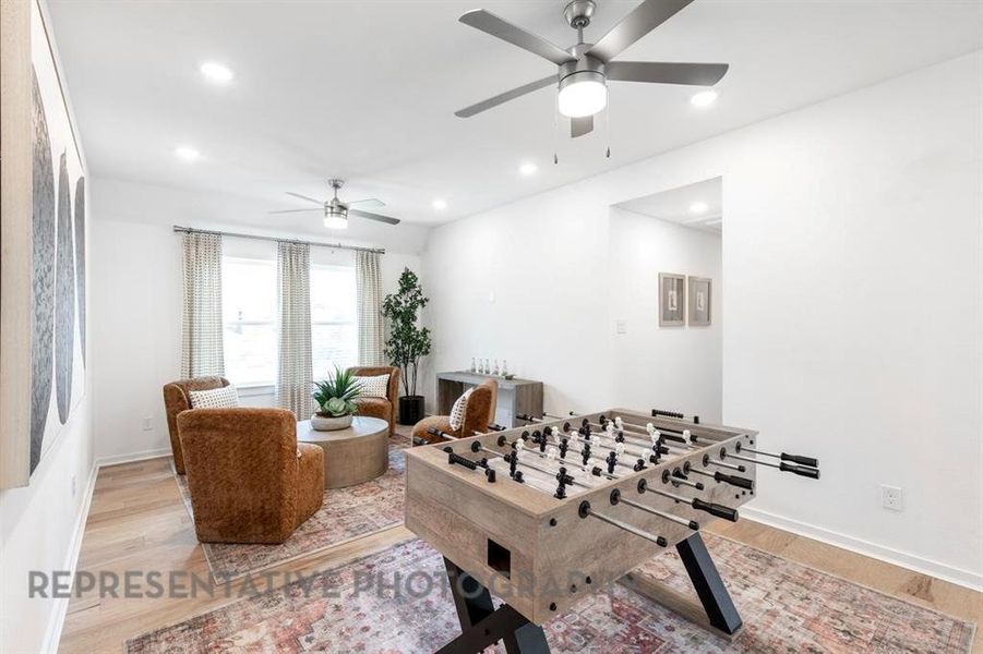 Furnished interior view inside a new home in The Parks at Wilson Creek, Celina (Image 4). Furnished interior view inside a new home in The Parks at Wilson Creek, Celina (Image 4).