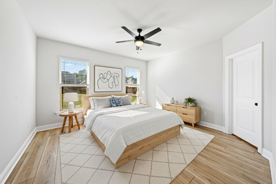 Front exterior of a new home in Young Oaks, Crestview, FL, highlighting curb appeal (Image 17).