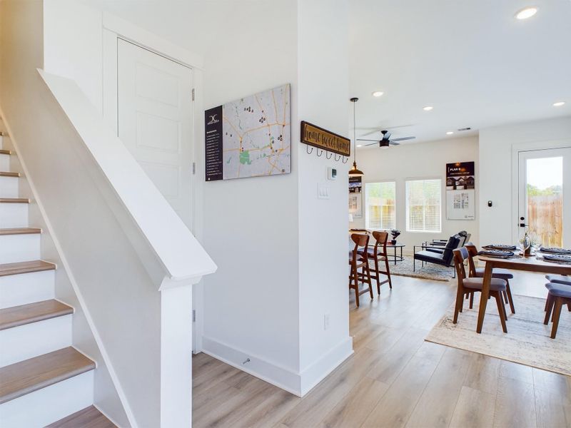 Walk into this two-story home located in close proximity to the historic Near Northside neighborhood. MOVE-IN READY! Two-story homes with living areas & kitchens on the first floor and back yards, ideal for entertaining. FINISHES & FLOOR PLANS WILL VARY! Ceiling fans are not included!