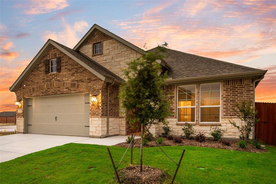 Front exterior of a new home in Northstar, Haslet, TX, highlighting curb appeal (Image 19).