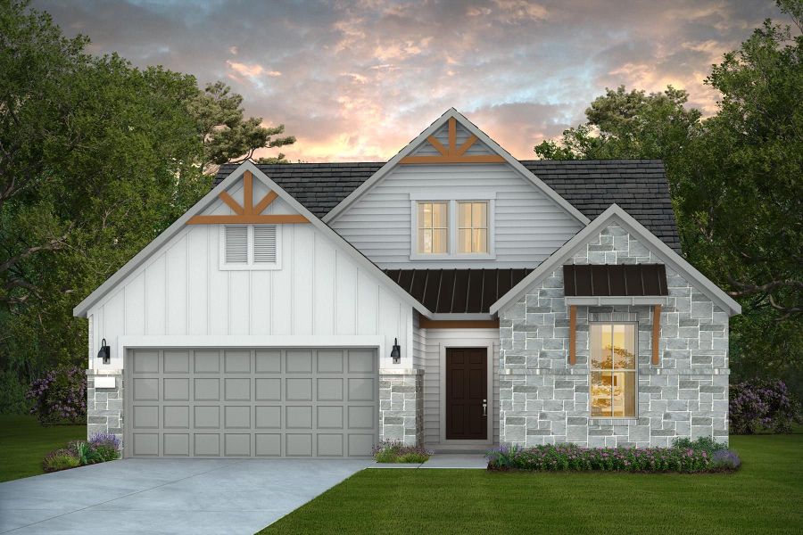 Representative exterior photo of a completed home built from the Harvard by Pulte Homes in Davis Ranch, San Antonio, TX (Image 7). Representative exterior photo of a completed home built from the Harvard by Pulte Homes in Davis Ranch, San Antonio, TX (Image 7).