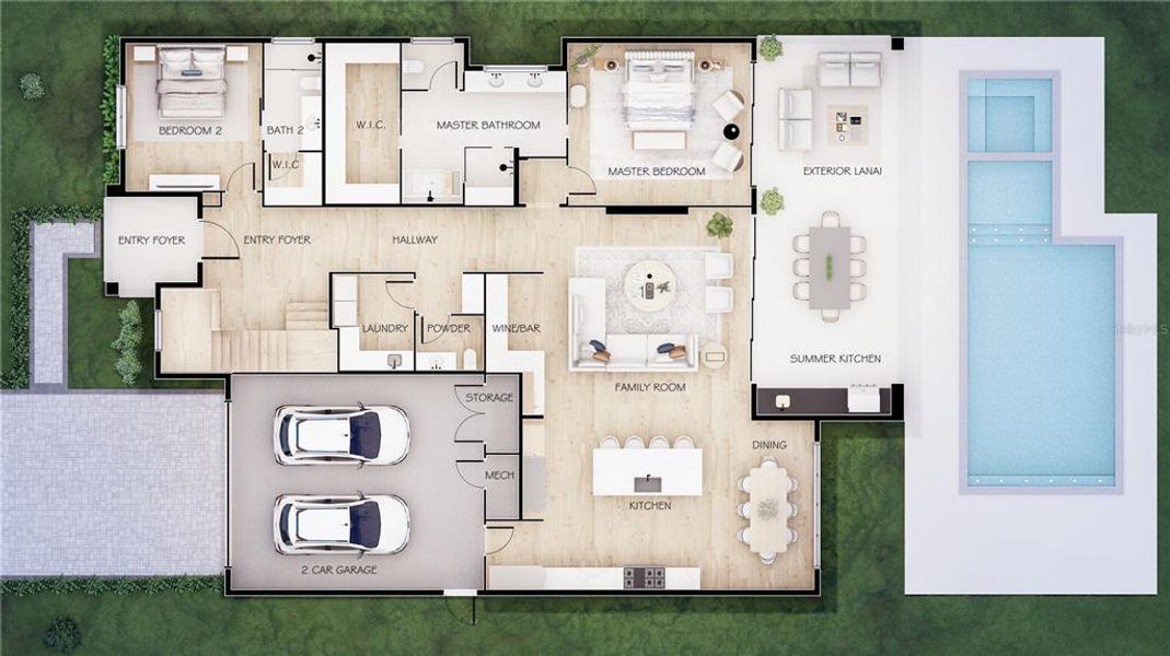 2D floor plan layout of this home in College Park, Orlando, FL (Image 3).