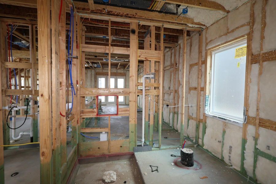 In-progress construction of a new home in Bridgeland Central: Emerald Heights - Enclave Row Collection, Cypress, TX (Image 11).