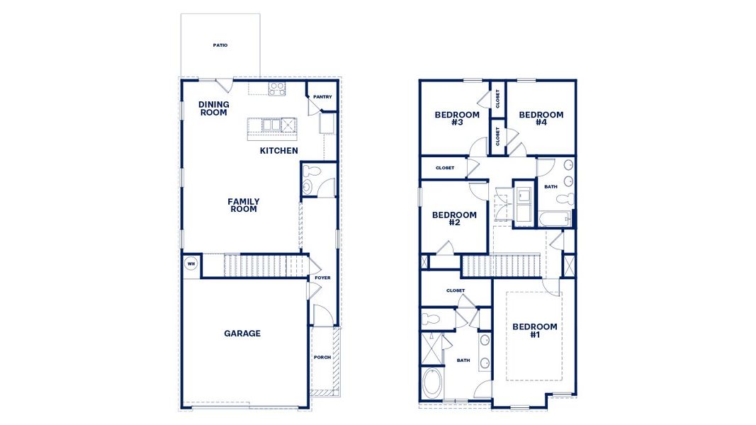 2D floor plan layout for the Somerset by D.R. Horton in Windsor Meadows, Augusta, GA (Image 4).
