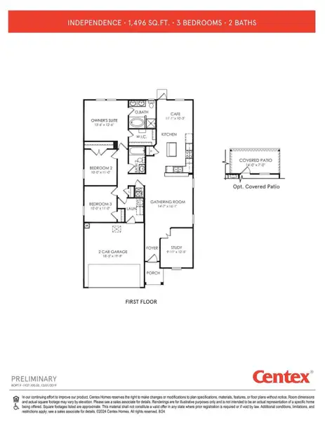 2D floor plan layout of this home in Decker Farms, Magnolia, TX (Image 2).