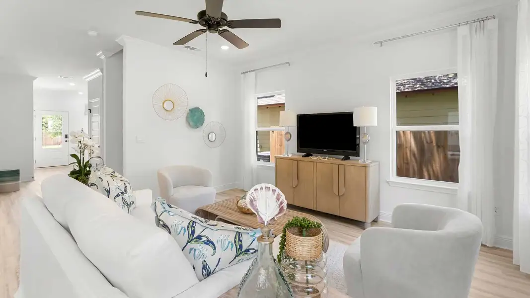 Representative furnished interior of a home built from the Monroe by D.R. Horton in Crest Bay Cottages, Miramar Beach (Image 12). Representative furnished interior of a home built from the Monroe by D.R. Horton in Crest Bay Cottages, Miramar Beach (Image 12).