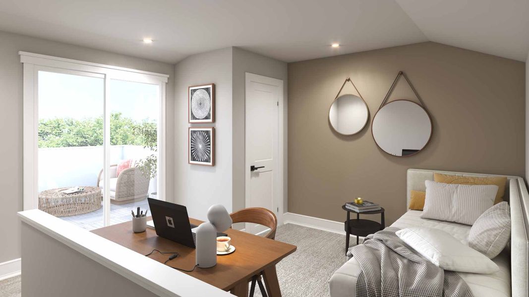 Representative furnished interior of a home built from the Carlton by D.R. Horton in Anderson Street Townhomes, Charlotte (Image 8).