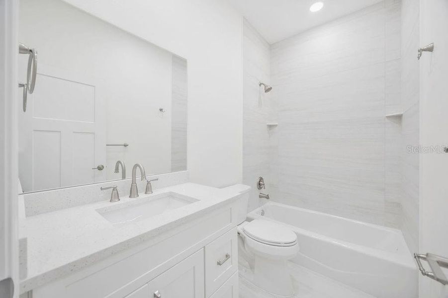 Guest bath with cast iron tub, outside of bedroom 3 Guest bath with cast iron tub, outside of bedroom 3