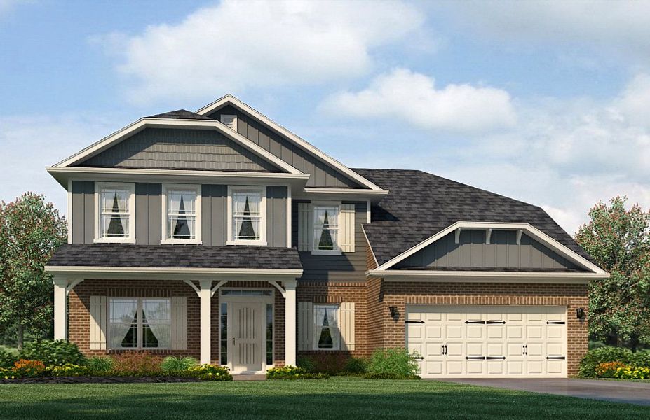 Representative exterior photo of a completed home built from the 3629 by Adams Homes in Norris Landing, Snellville, GA (Image 20).