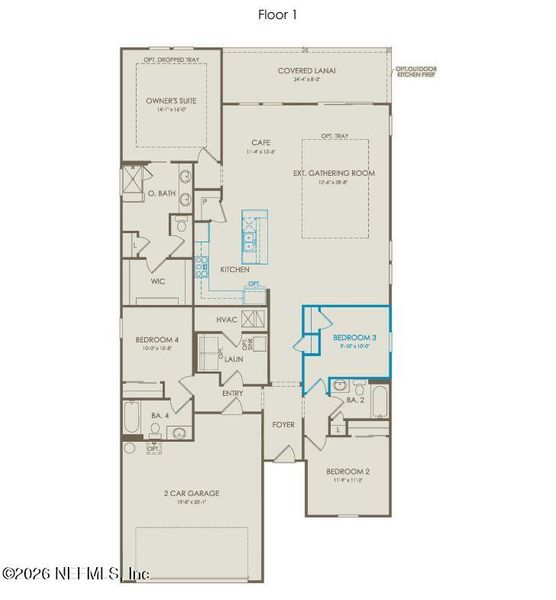 2D floor plan layout of this home in The Preserve at Bannon Lakes, St. Augustine, FL (Image 3). 2D floor plan layout of this home in The Preserve at Bannon Lakes, St. Augustine, FL (Image 3).