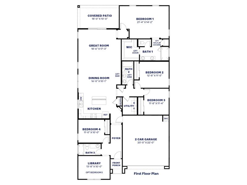 2D floor plan layout of this home in Zanjero Pass, Waddell, AZ (Image 4).