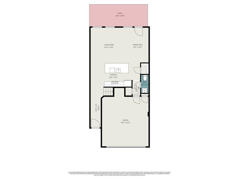2D floor plan layout of this home in Gates at Hamilton Grove, Marietta, GA (Image 5).