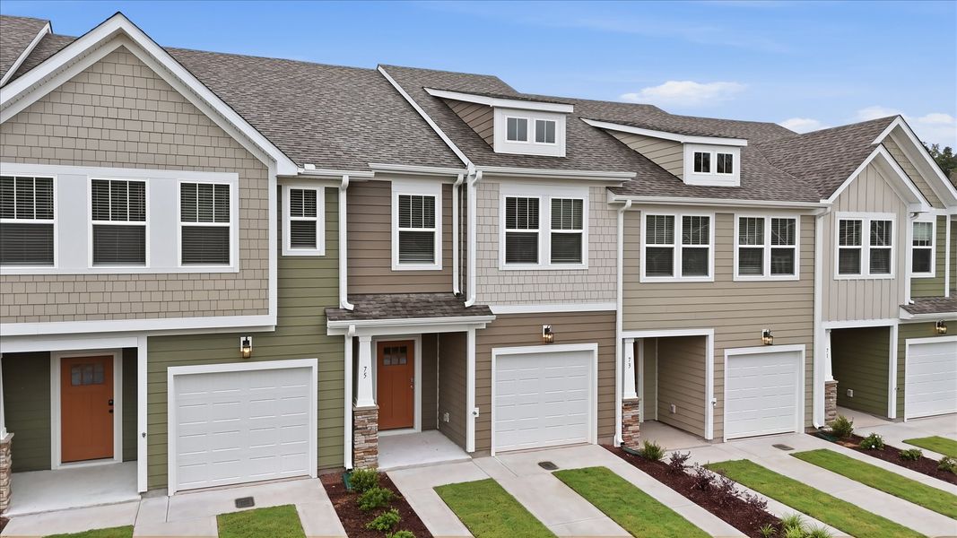 Front exterior of a new home in Clayton Crossing, Arden, NC, highlighting curb appeal (Image 22).