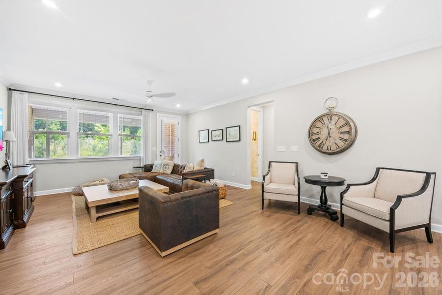 Living room and LVP flooring throughout the entire home including bedrooms