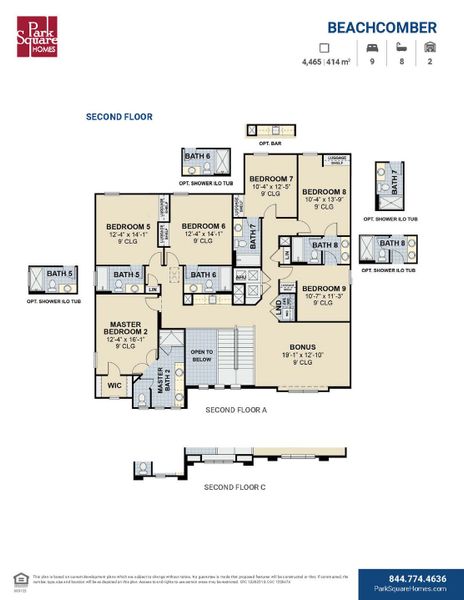 2D floor plan layout for the Beachcomber by Park Square Residential in Elevated at Sonoma Resort, Kissimmee, FL (Image 4). 2D floor plan layout for the Beachcomber by Park Square Residential in Elevated at Sonoma Resort, Kissimmee, FL (Image 4).