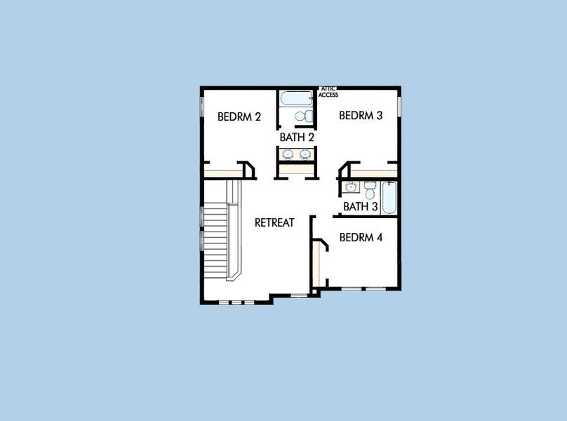 2D floor plan layout for the The Laredo by David Weekley Homes in Sienna 40' Homesites, Missouri City, TX (Image 3).