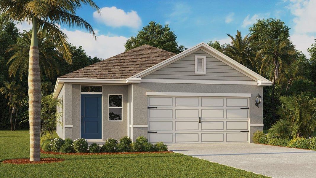 Front exterior of a new home in Crosswinds, Haines City, FL, highlighting curb appeal (Image 2).