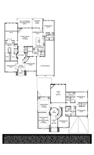 2D floor plan layout of this home in Legacy Prairie at Katy Court, Katy, TX (Image 2).