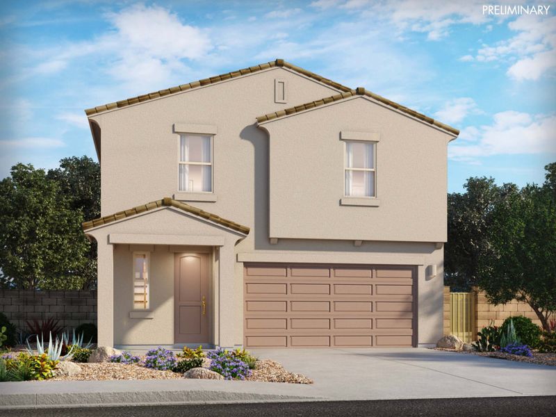 Representative exterior photo of a completed home built from the Jubilee by Meritage Homes in Valencia Crossing, Tucson, AZ (Image 1). Representative exterior photo of a completed home built from the Jubilee by Meritage Homes in Valencia Crossing, Tucson, AZ (Image 1).