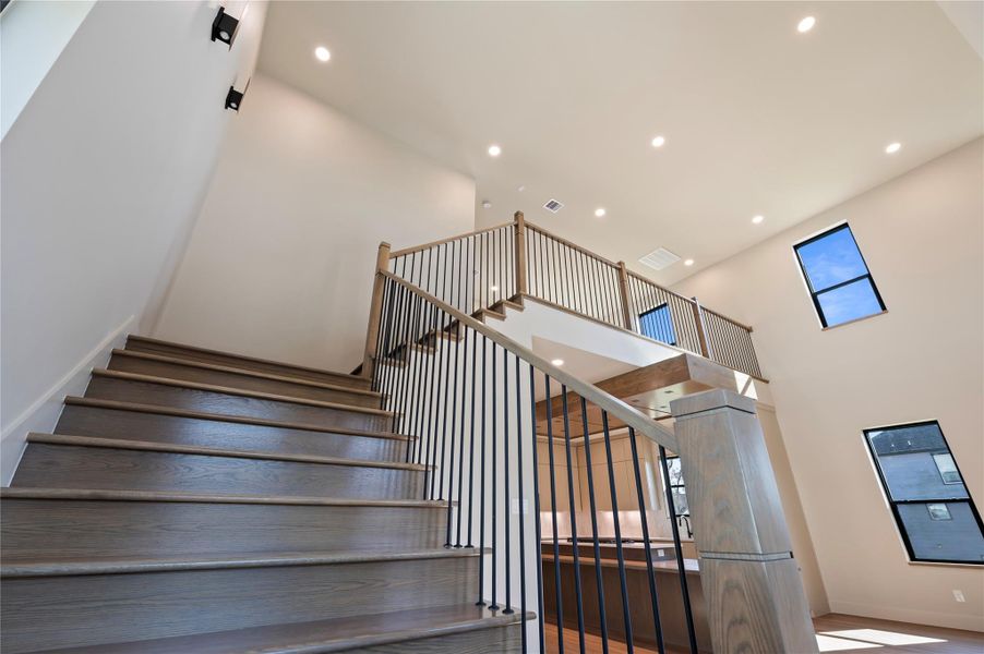 Elegant extra wide staircase