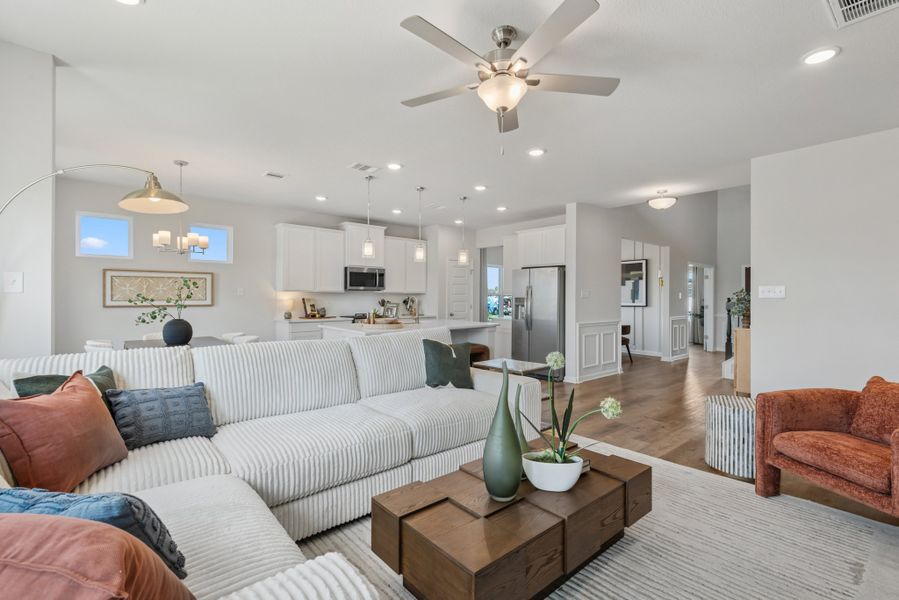 The Princeton II- Family Room into Kitchen and Breakfast Area