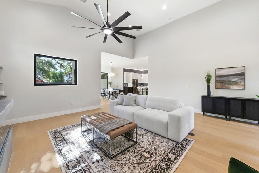 Living area offers high ceilings Living area offers high ceilings