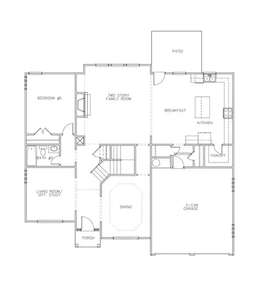 2D floor plan layout for the Richmond by Peachtree Building Group in The Landing at Miller’s Ferry, Adairsville, GA (Image 2). 2D floor plan layout for the Richmond by Peachtree Building Group in The Landing at Miller’s Ferry, Adairsville, GA (Image 2).