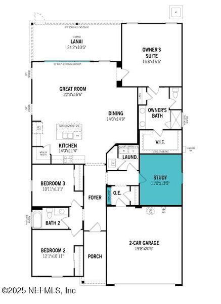 2D floor plan layout of this home in Sandridge Hills, Green Cove Springs, FL (Image 2). 2D floor plan layout of this home in Sandridge Hills, Green Cove Springs, FL (Image 2).