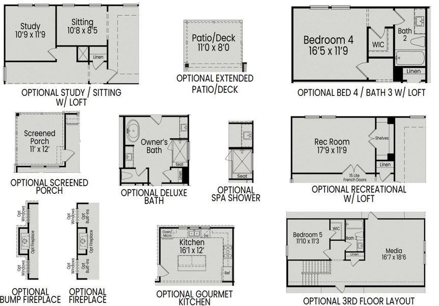2D floor plan layout for the The Aspen by Davidson Homes LLC in Springvale South, Fuquay Varina, NC (Image 23). 2D floor plan layout for the The Aspen by Davidson Homes LLC in Springvale South, Fuquay Varina, NC (Image 23).