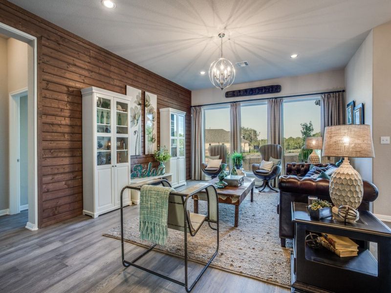 Frisco II Floor Plan in The Colony, Bastrop | Sitterle Homes Living Room Frisco II Floor Plan in The Colony, Bastrop | Sitterle Homes Living Room