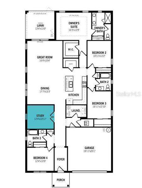 2D floor plan layout of this home in Windwater, Parrish, FL (Image 3).