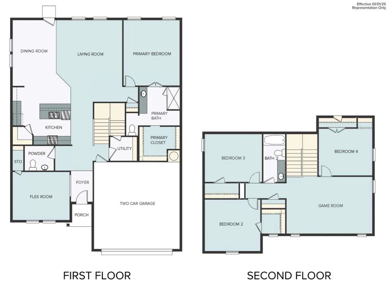 2D floor plan layout for the Heritage Mill 2460 by Brohn Homes in Heritage Mill, Hutto, TX (Image 3). 2D floor plan layout for the Heritage Mill 2460 by Brohn Homes in Heritage Mill, Hutto, TX (Image 3).