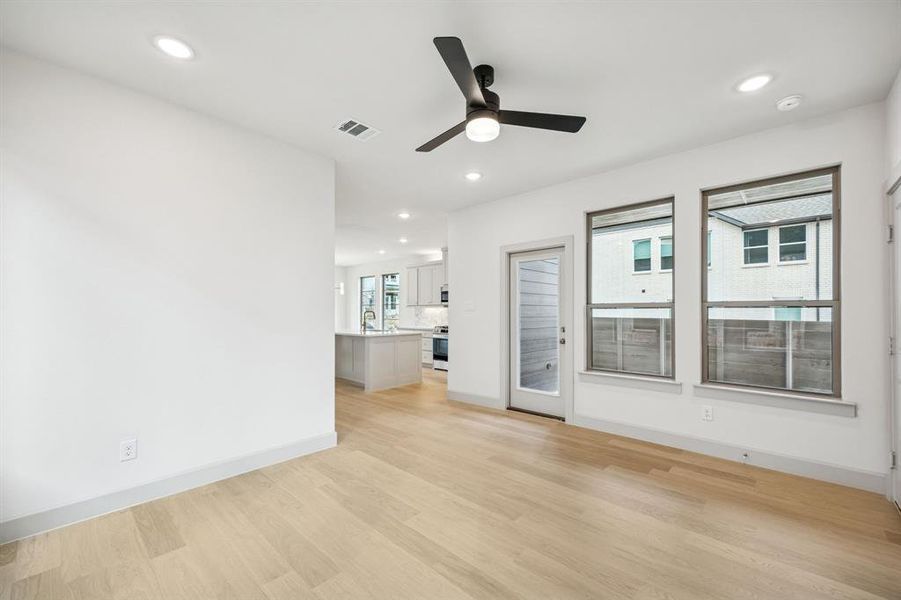 Spacious and inviting, this family room offers a wonderful space for family gatherings.