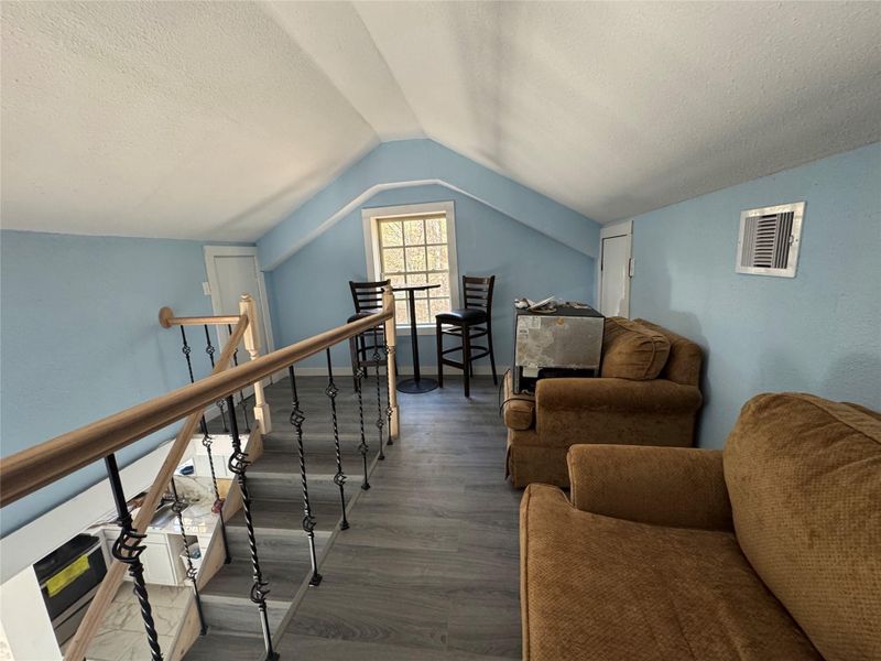 Sitting area at the top of the stairs