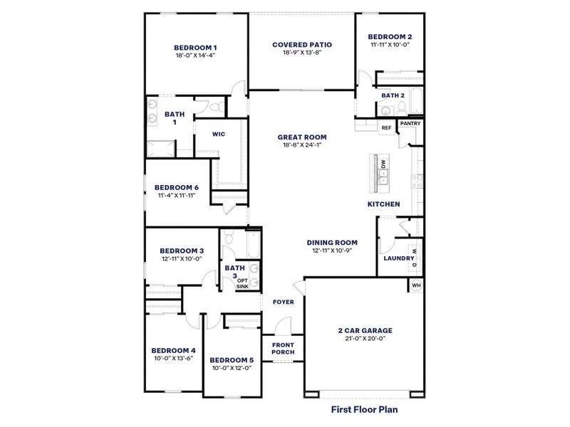 2D floor plan layout for the Irving by D.R. Horton in Quail Ranch, San Tan Valley, AZ (Image 4).