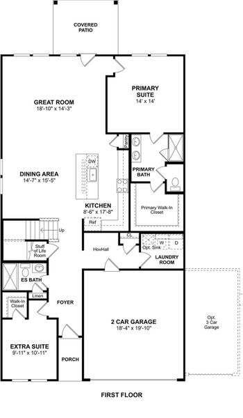 The Tigris II floor plan by K. Hovnanian® Homes. 1st Floor shown. *Prices, plans, dimensions, features, specifications, materials, and availability of homes or communities are subject to change without notice or obligation.