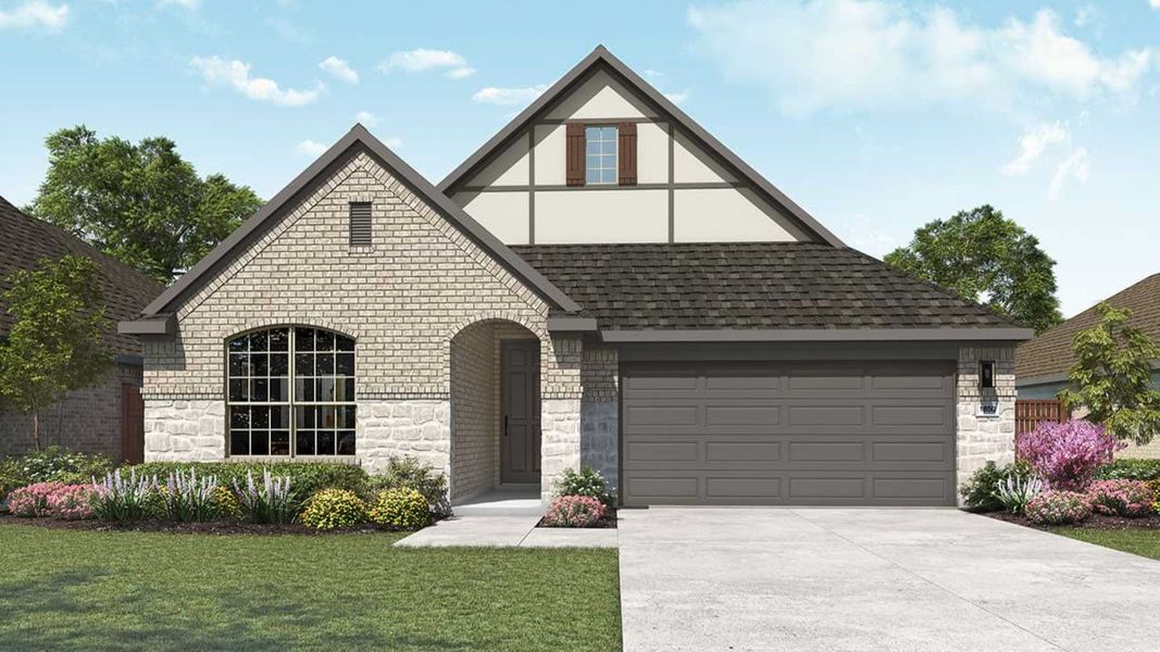 Representative exterior photo of a completed home built from the Mahogany by DRB Homes in Parkside on the River, Georgetown, TX (Image 4). Representative exterior photo of a completed home built from the Mahogany by DRB Homes in Parkside on the River, Georgetown, TX (Image 4).