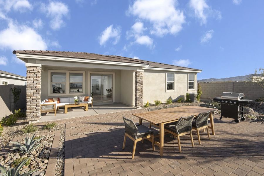 Representative exterior details of a home built from the 2128 Modeled by KB Home in Mesquite at Teravalis, Buckeye (Image 3).