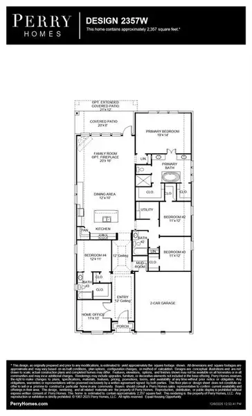 2D floor plan layout of this home in Mustang Lakes, Celina, TX (Image 2).